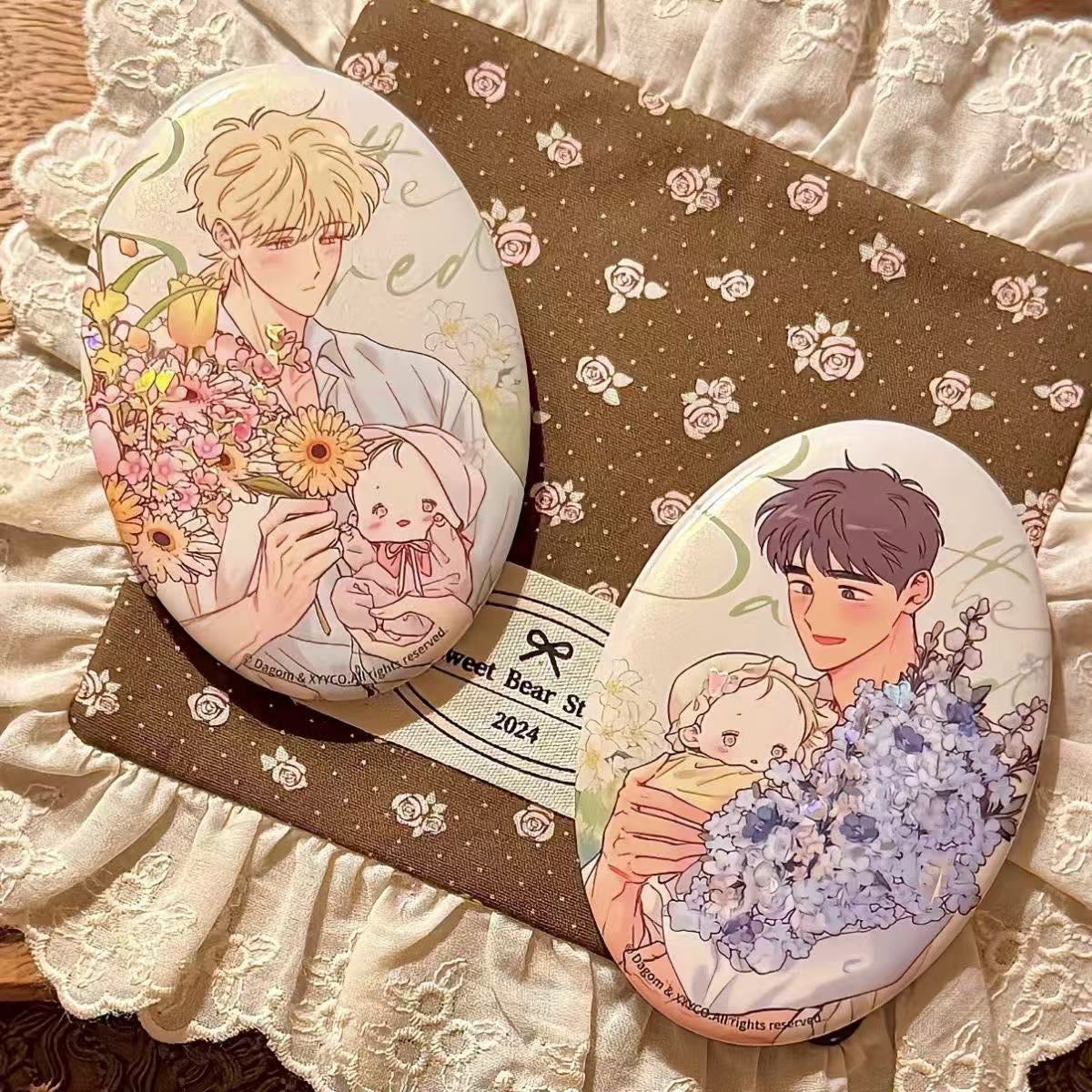 The Sacred Serpent’s subduction Manhwa set of two badges