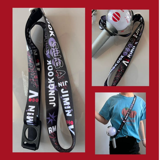 K-pop BTS Arirang Album World Tour Concert Lightstick Lanyard Bag Strap Card Holder