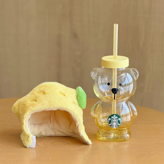 Authentic Starbucks Teddy Bear Cup Fruit Friendship Style Glass Cup