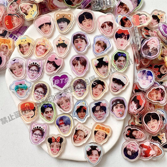K-pop BTS Charms Acrylic DIY Concert World Tour Freebies 60 mixed pieces 2 cm