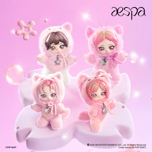 Authentic Popmart x Aespa Fluffy Club Series Vinyl Plush Pendant Blind Boxes K-pop