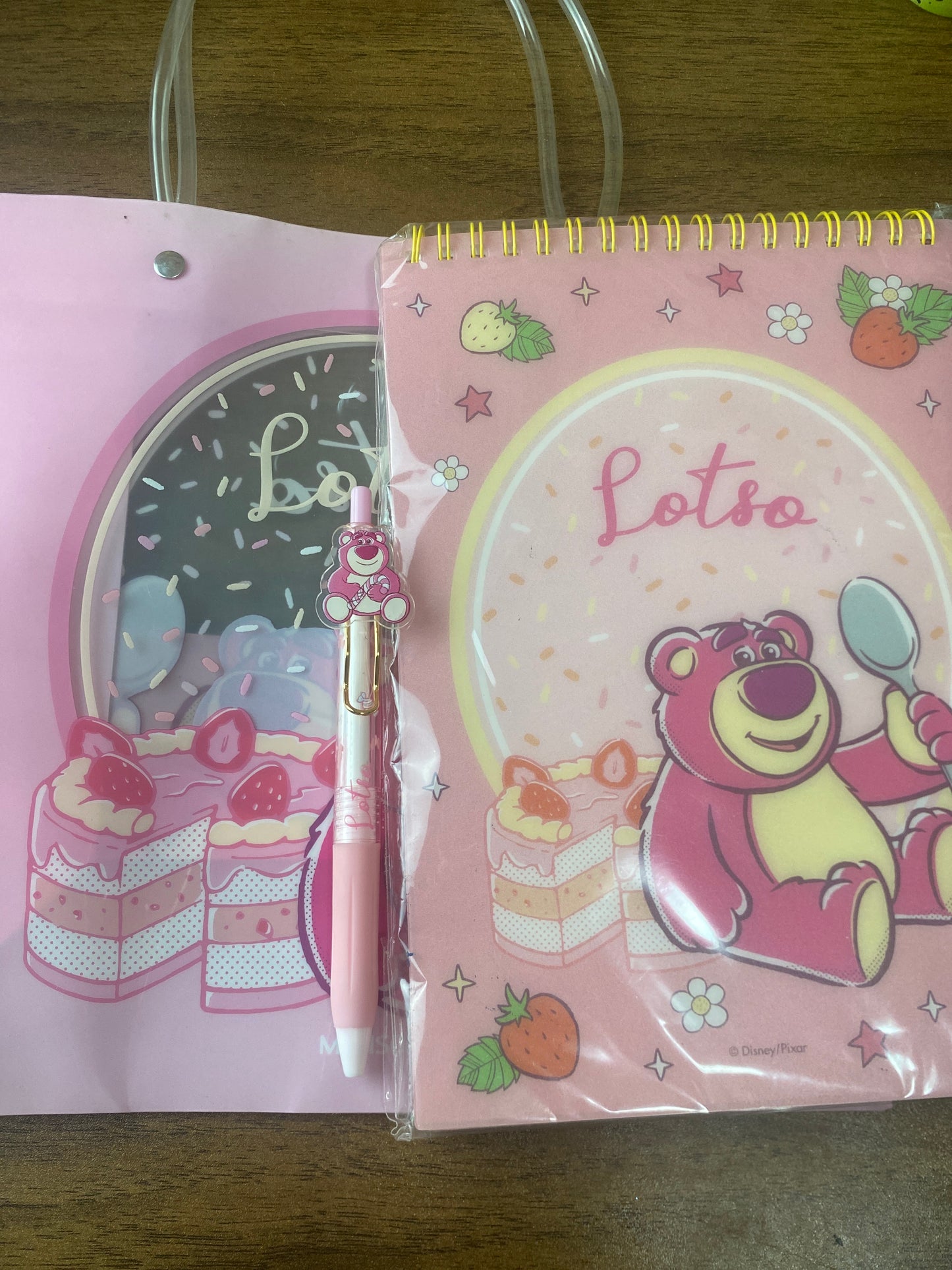 Clearance Authentic Disney Miniso Lotso Stationary Set Pen , book , gift bag