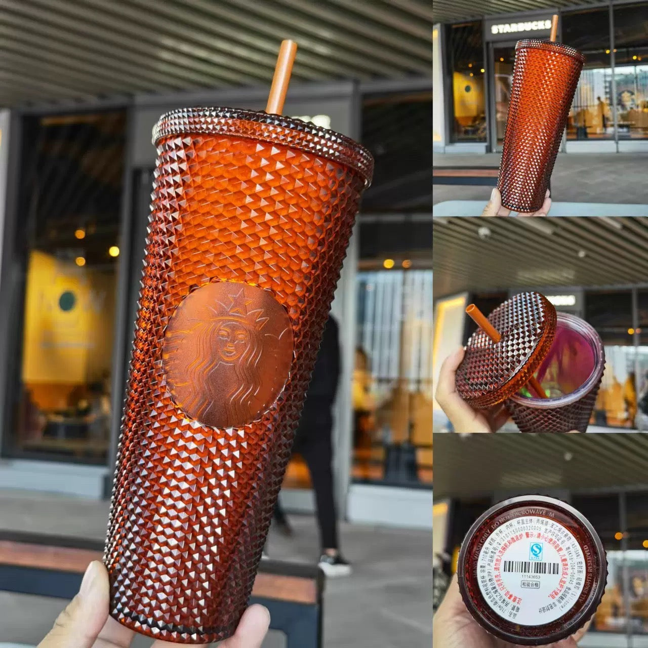 CLEARANCE SALE Authentic Starbucks 710ml Brown Plastic Tumbler