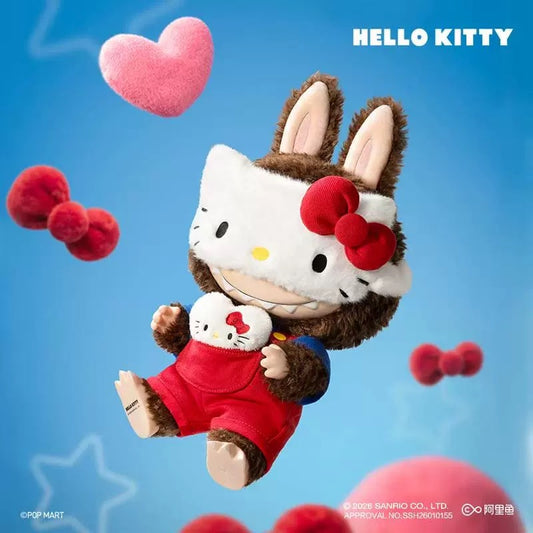 Authentic Popmart The Monsters Labubu Vinyl Plush Doll Hello Kitty Blind Boxes