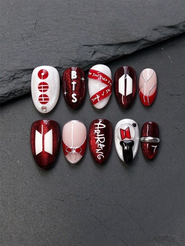 K-pop BTS Acrylic Stick On Nails World Tour Arirang