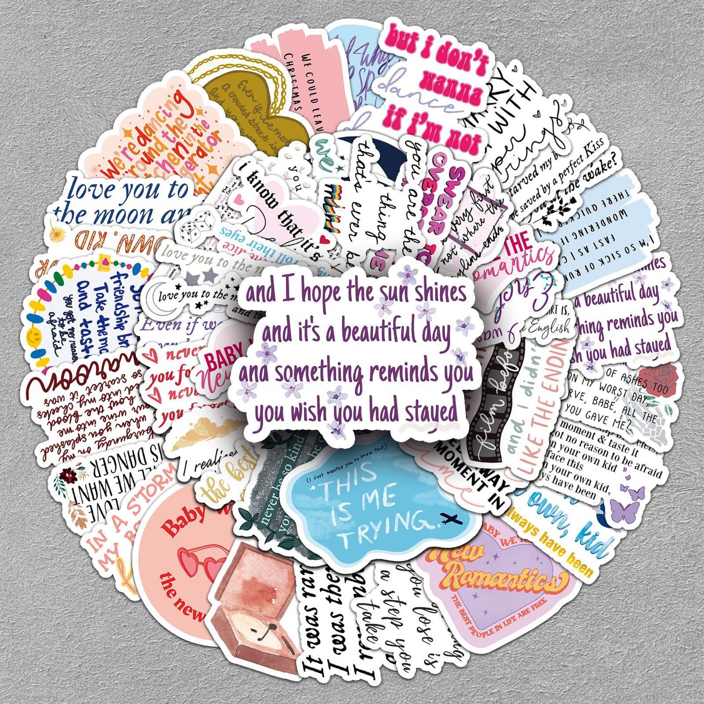 Taylor Swift 50 pcs Lyrics Stickers