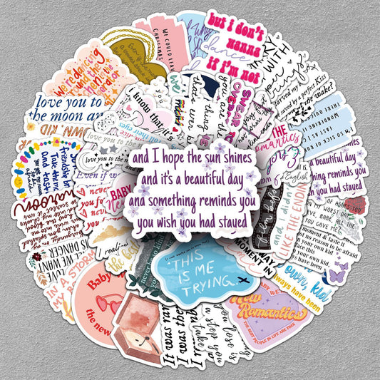 Taylor Swift 50 pcs Lyrics Stickers