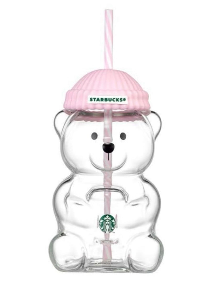 Authentic Starbucks Korea 2026 Pink Bearista Bear Glass Cup