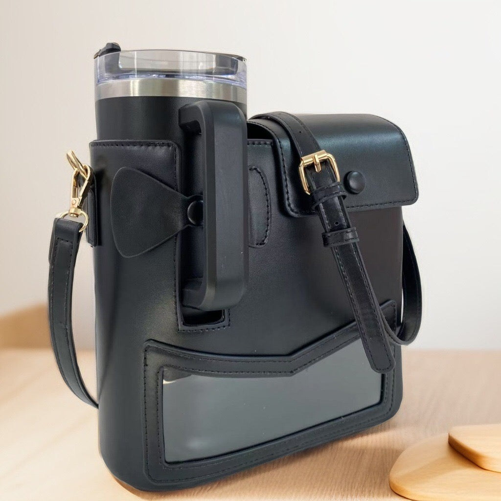 Stanley Cup Purse, Crossbody Bag with Water Bottle Holder, Adjustable Women Shoulder Strap