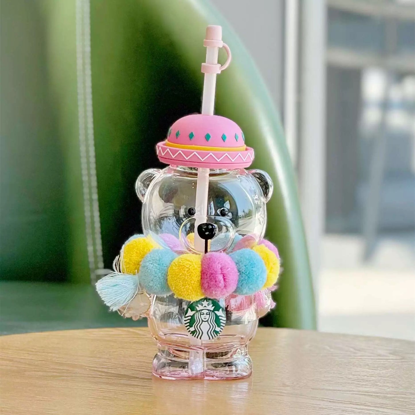 Authentic Starbucks Teddy Bear Cup Alpaca Style Glass Cup
