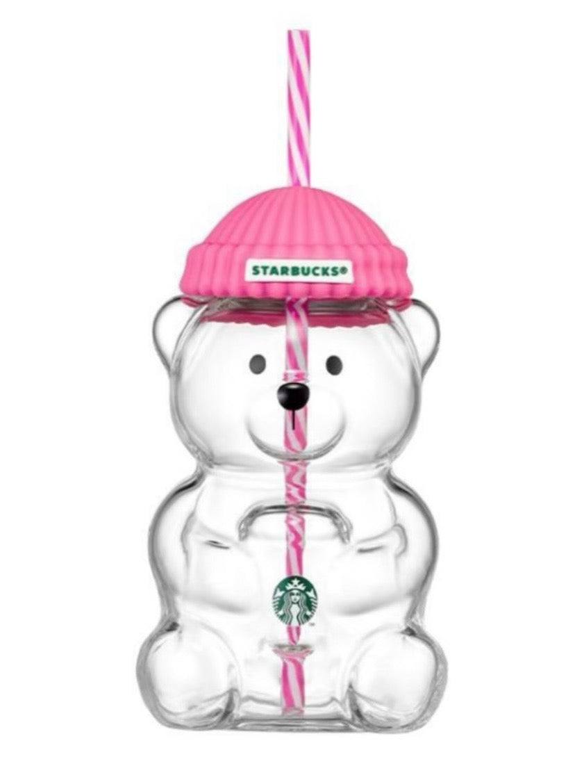 Authentic Starbucks Korea 2026 Pink Bearista Bear Glass Cup