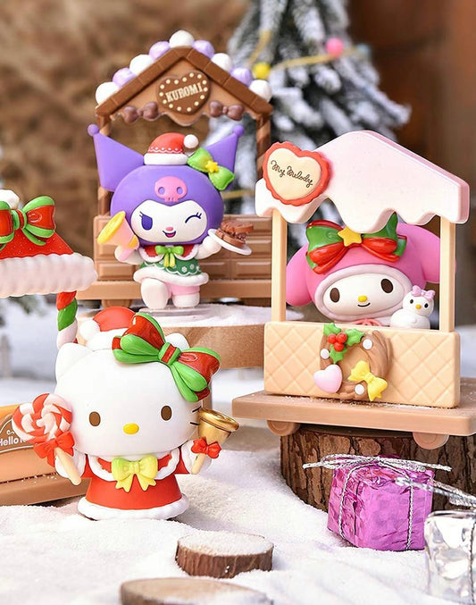 [Authentic] Sanrio Christmas Blind Boxes Hello Kitty Cinnamoroll My Melody Kuromi Hangyodon Pochacco Christmas Ornament Doll Figure