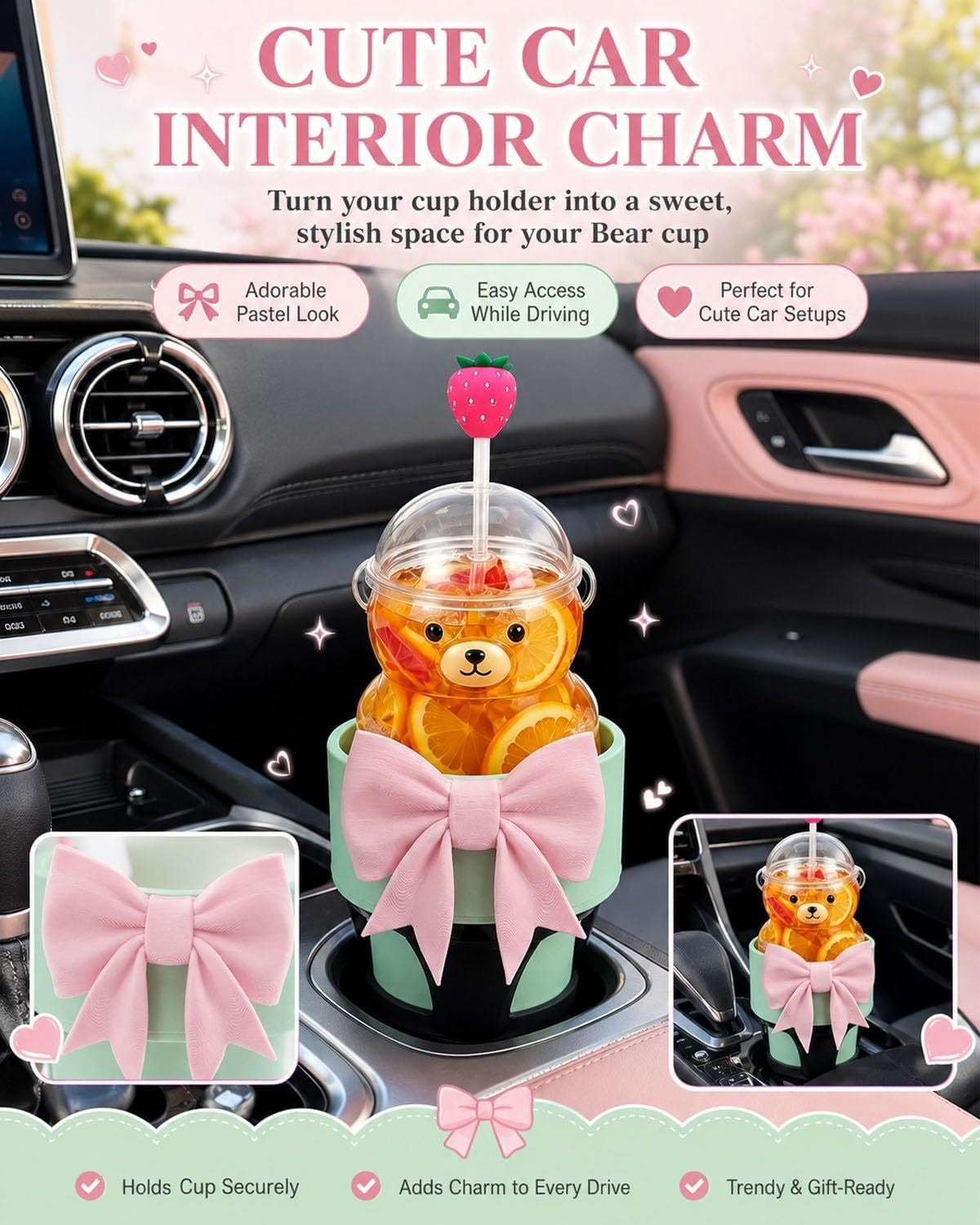 Authentic Starbucks Bear Glass Cup Holder