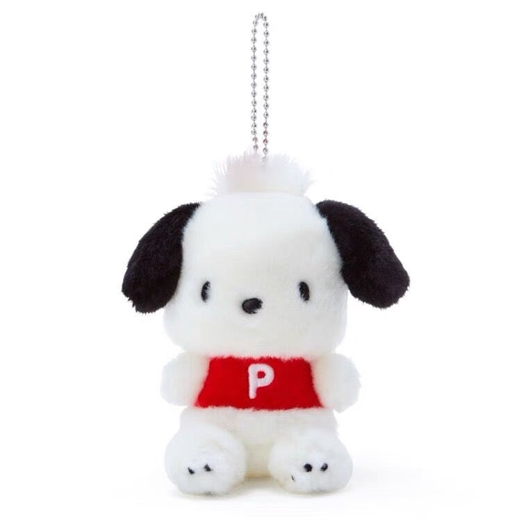 Sanrio Japanese Style Plushy Keychain Bag Charm Kerroppi My Melody Tuxedo Sam Hello Kitty Pochacco Hangyodon 12 cm plushy