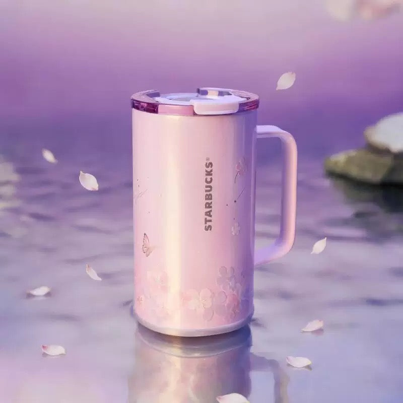 Authentic Starbucks China 2026 Spring Cherry Blossom Stanley Tumbler Cup Mug