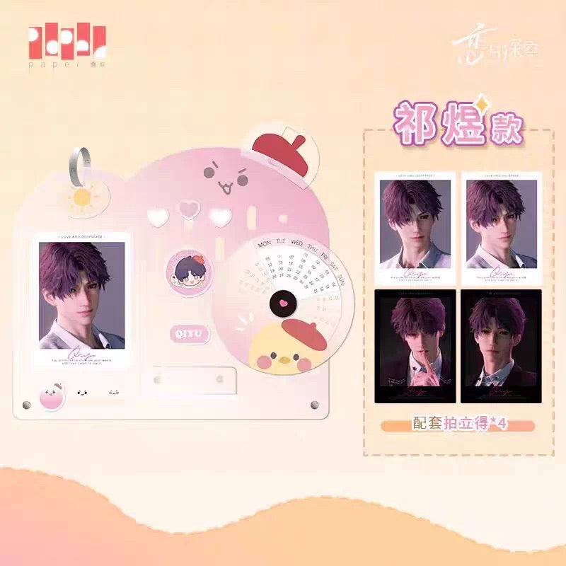 Authentic Love and Deepspace desktop acrylic calendar + Polaroid cards