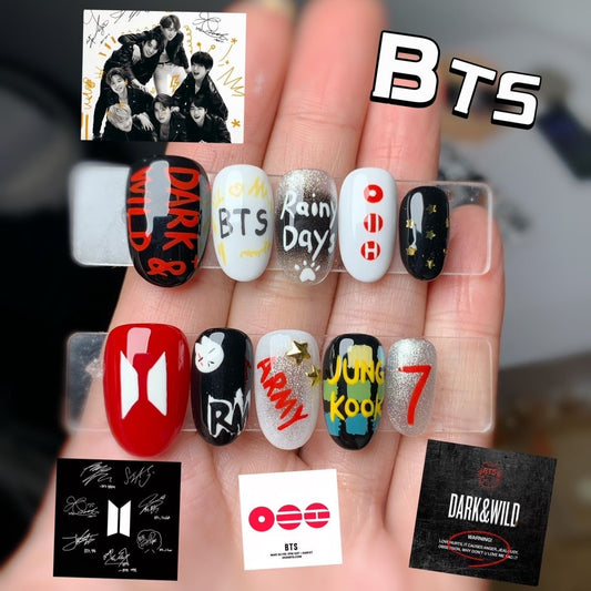 K-pop BTS Acrylic Press On Nails World Tour Arirang