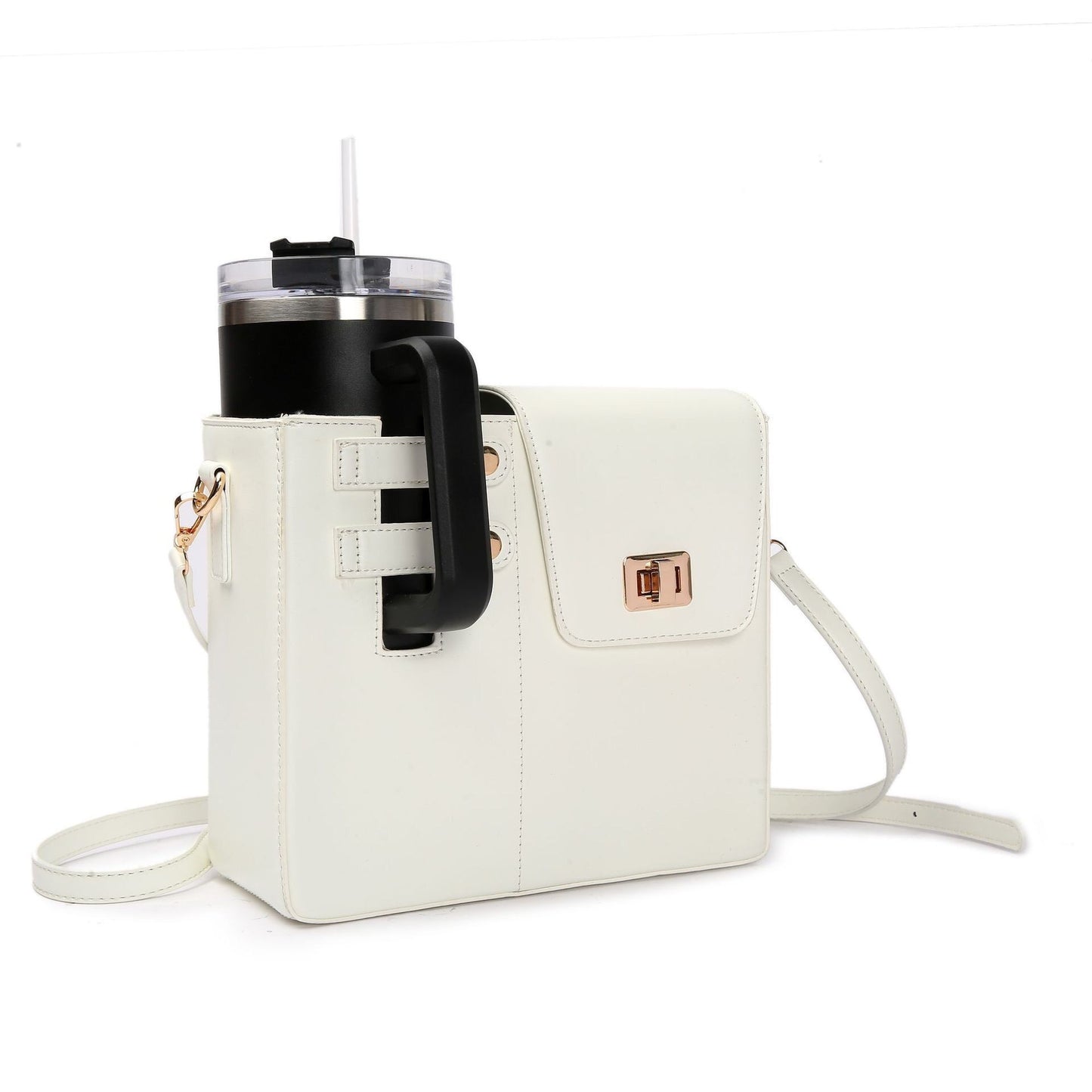 Stanley Cup Purse, Crossbody Bag with Water Bottle Holder, Adjustable Women Shoulder Strap