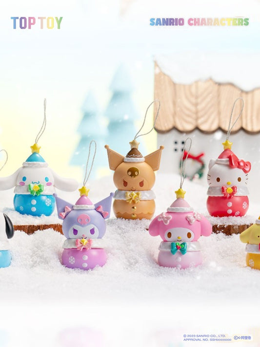 [Authentic] Sanrio Christmas Blind Boxes Hello Kitty Cinnamoroll My Melody Kuromi Pochacco Christmas Ornament Doll Figure