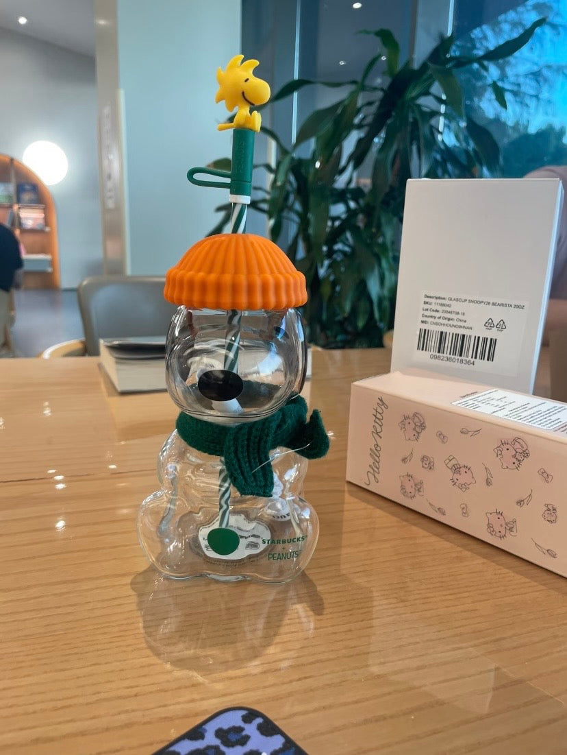 Authentic Starbucks x Snoopy Glass Cup Tumbler