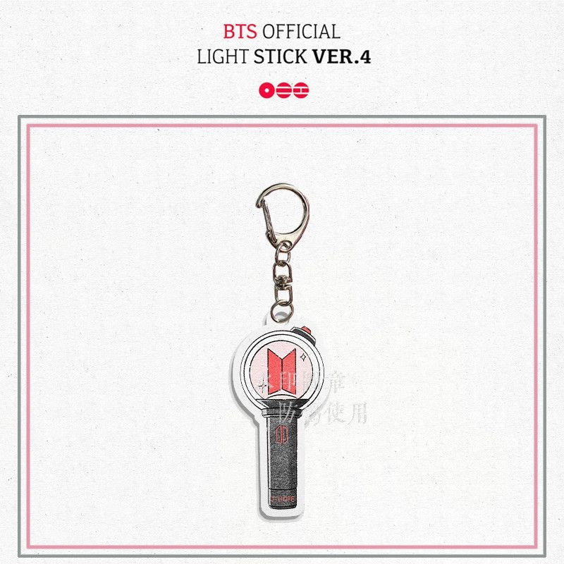 K-pop BTS lightstick Version 4 Army Bag Phone Charms Accessory Set of 7 Acrylic Keychain