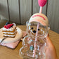 Authentic Starbucks Pink Bear Glass Cup