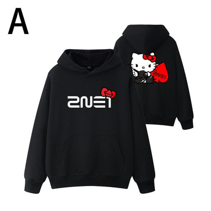 K-pop 2NE1 Welcome back Tour Sanrio Hello Kitty Sweater Hoodie Park Bom Minzy CL Dara