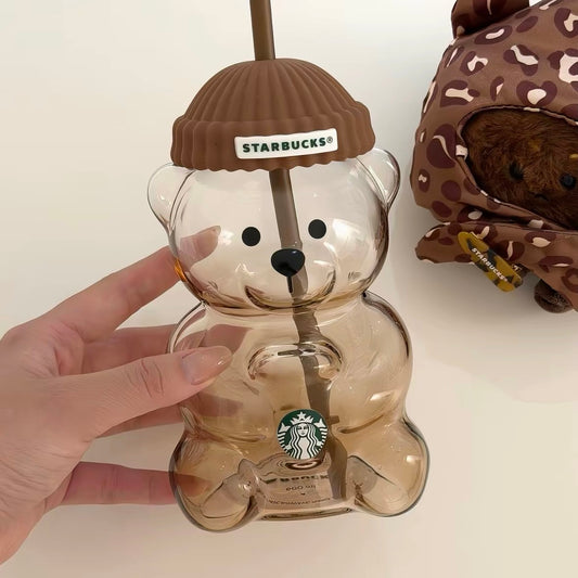 Authentic Starbucks Leopard Glass Bear Cup