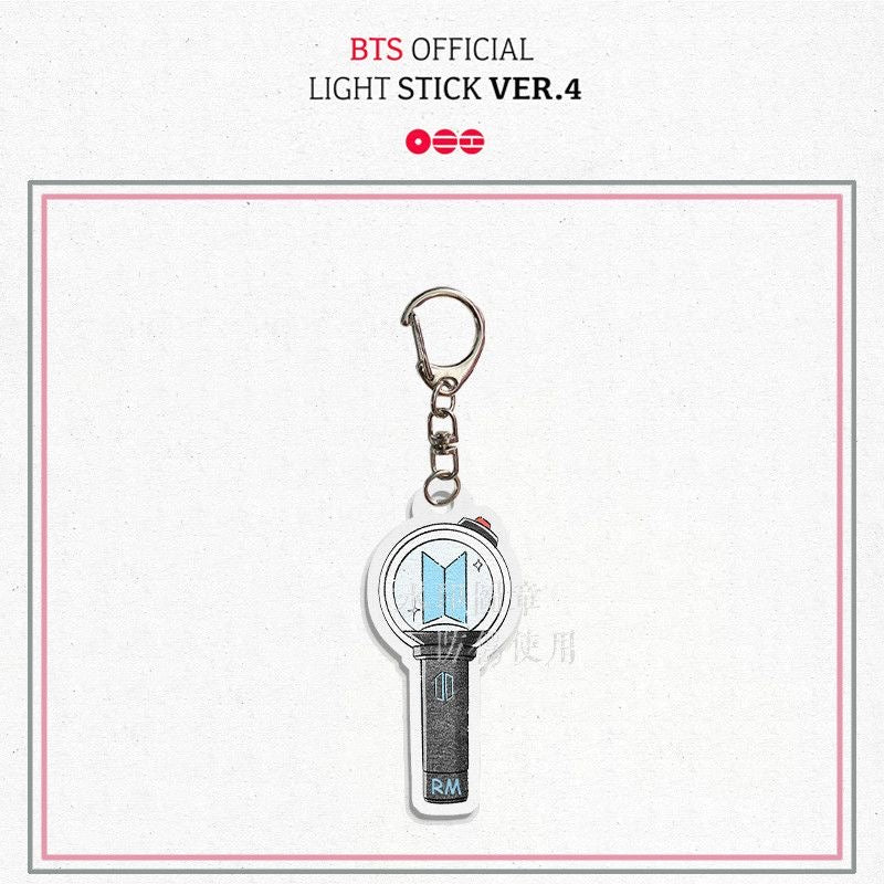 K-pop BTS lightstick Version 4 Army Bag Phone Charms Accessory Set of 7 Acrylic Keychain