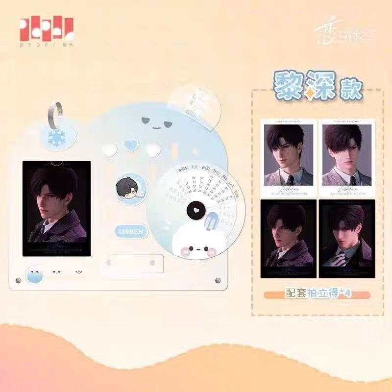 Authentic Love and Deepspace desktop acrylic calendar + Polaroid cards