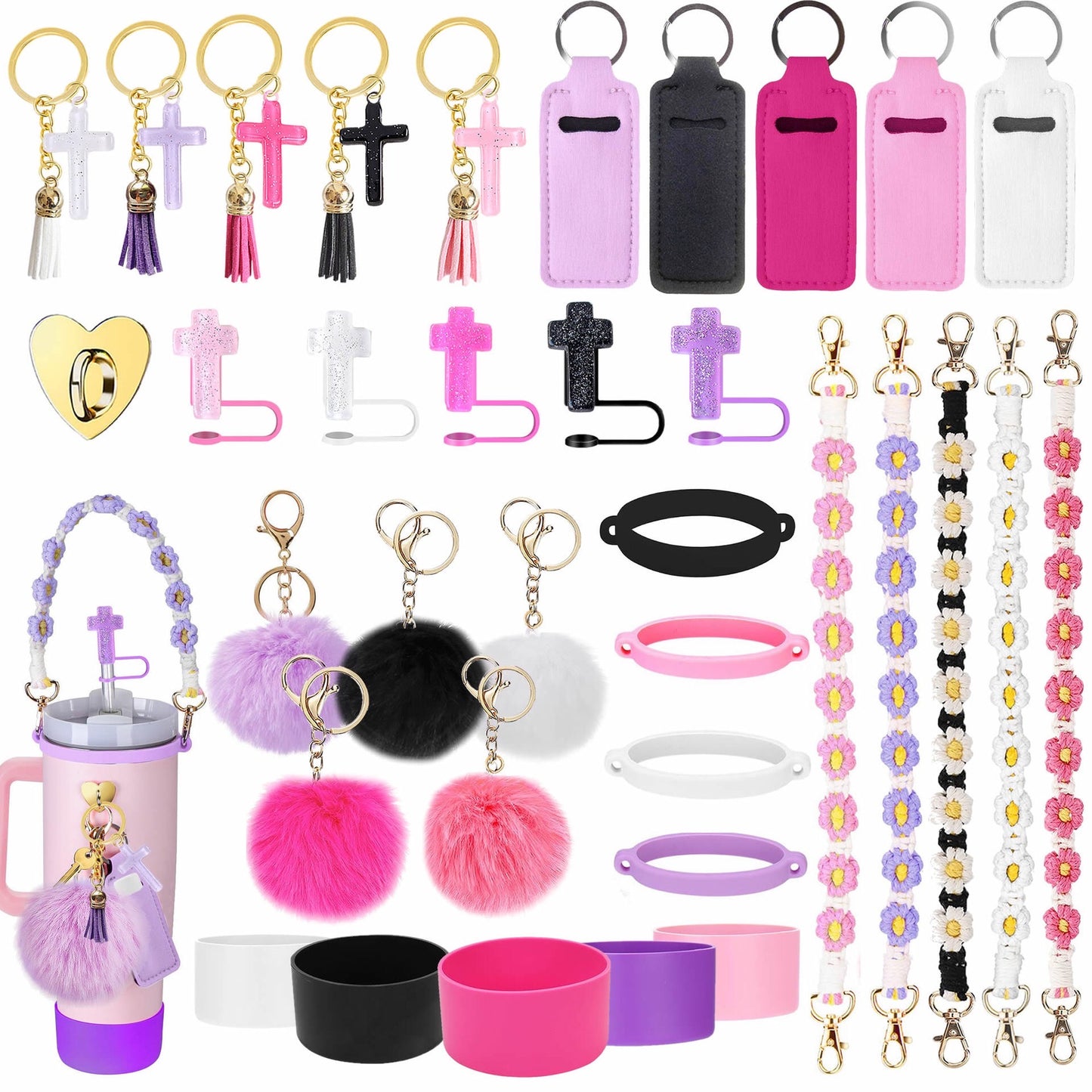 Stanley Cup Starbucks Cup Accessories Christian Keychain Straw  Topper