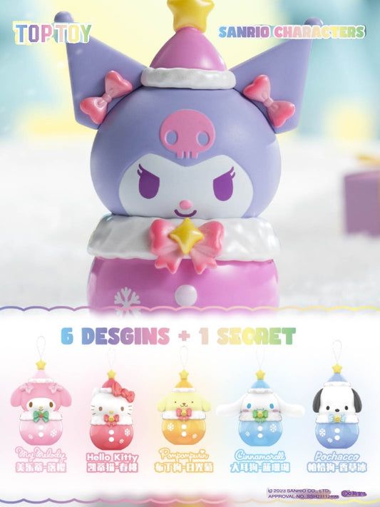 [Authentic] Sanrio Christmas Blind Boxes Hello Kitty Cinnamoroll My Melody Kuromi Pochacco Christmas Ornament Doll Figure