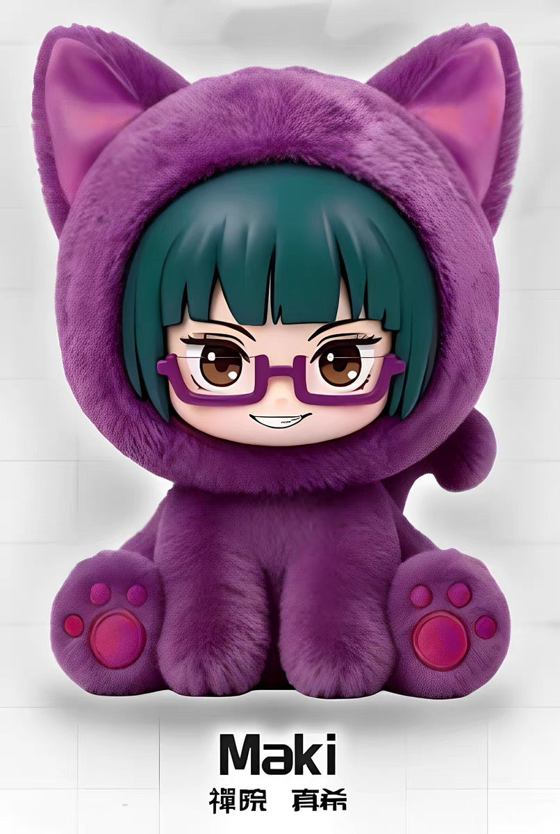 PRE - ORDER [Authentic] Anime Jujutsu Kaisen Sitting Cat Plush Doll Eaki Blind Boxes