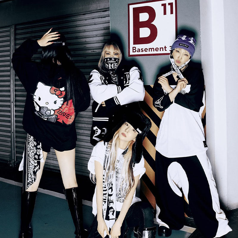 K-pop 2NE1 Welcome back Tour Sanrio Hello Kitty Sweater Hoodie Park Bom Minzy CL Dara