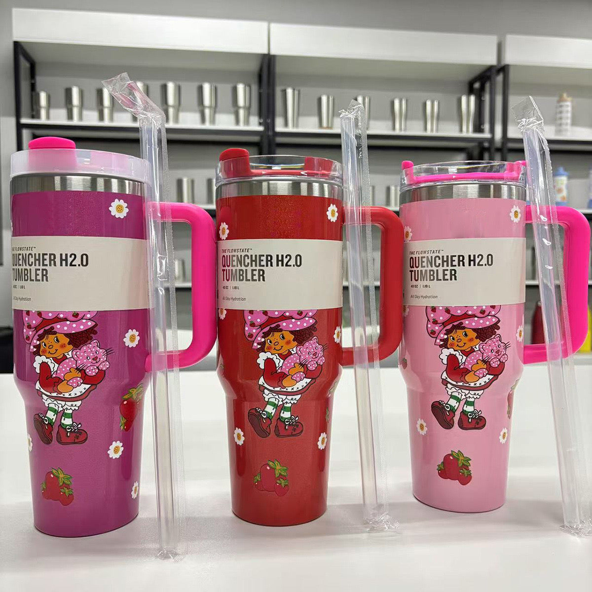 Cute Strawberry Shortcake Stanley Inspired 40 oz Tumbler