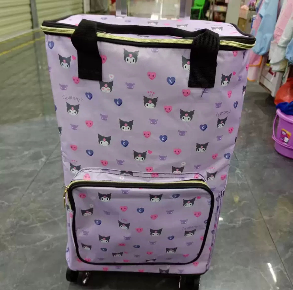 Sanrio Insulated Shopping Bag Trolley With Wheels My Melody Cinnamoroll Hello Kitty Pompompurin