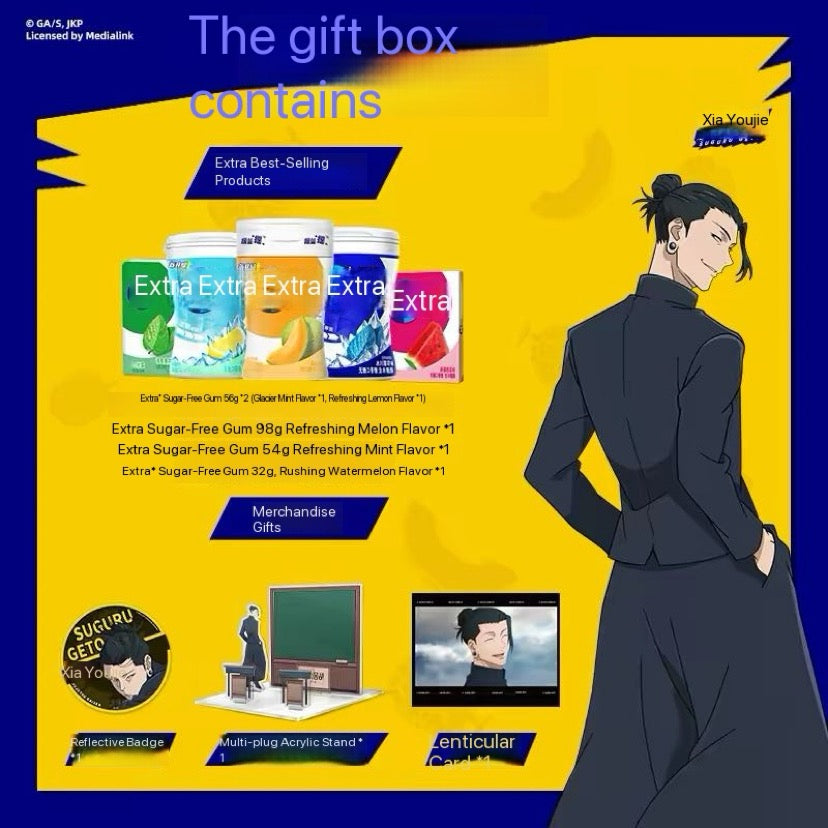 Wriggley Sugarfree gum x Jujutsu Kaisen Geto Gojo Gift Set [ description in images ]