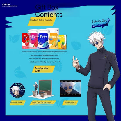 Wriggley Sugarfree gum x Jujutsu Kaisen Geto Gojo Gift Set [ description in images ]
