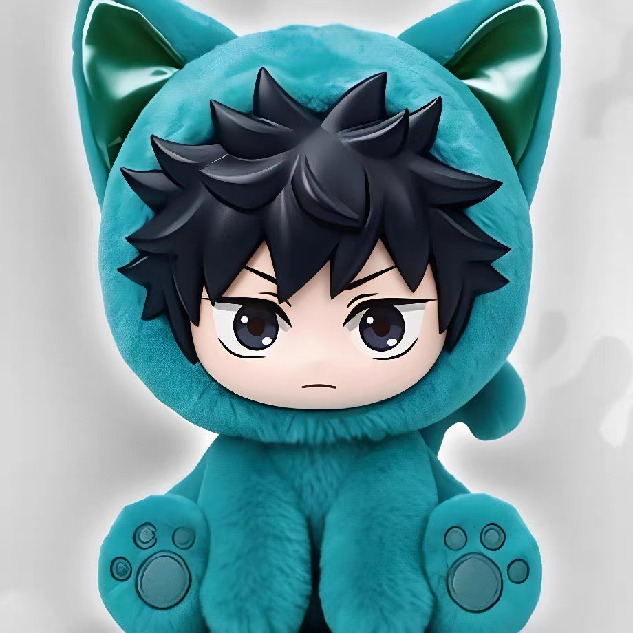 PRE - ORDER [Authentic] Anime Jujutsu Kaisen Sitting Cat Plush Doll Eaki Blind Boxes