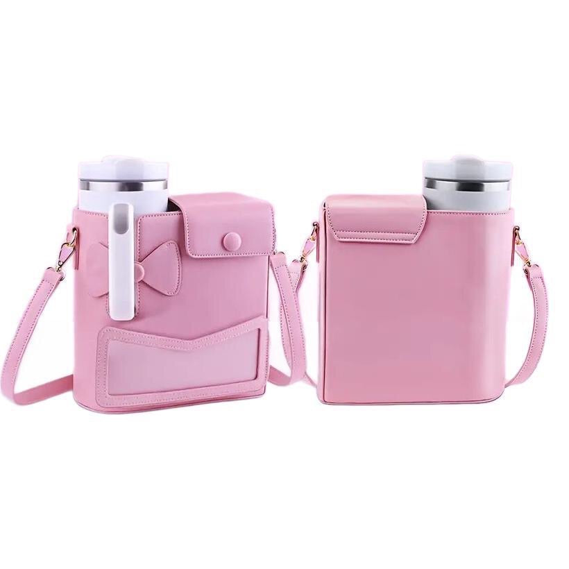 Stanley Cup Purse, Crossbody Bag with Water Bottle Holder, Adjustable Women Shoulder Strap