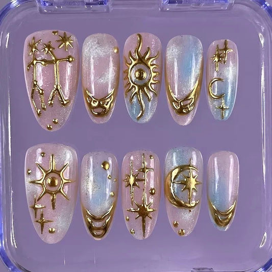 Blossoms of the white night Manhwa inspired Shuraka  stick on nails
