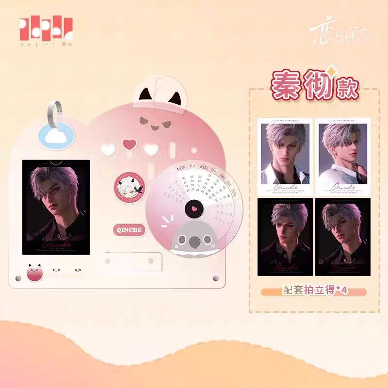 Authentic Love and Deepspace desktop acrylic calendar + Polaroid cards