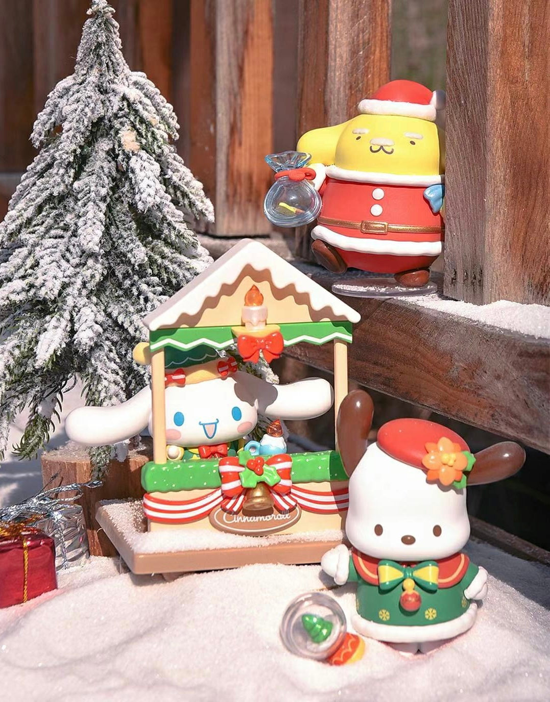 [Authentic] Sanrio Christmas Blind Boxes Hello Kitty Cinnamoroll My Melody Kuromi Hangyodon Pochacco Christmas Ornament Doll Figure