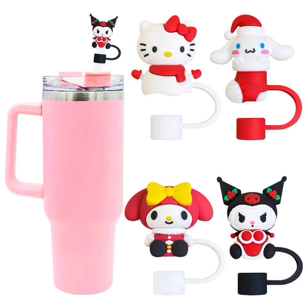 Sanrio Set of 6 Straw Toppers 10mm Stanley Tumbler Hangyodon Hello Kitty My Melody Kuromi Kerroppi