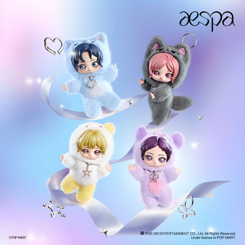 Authentic Popmart x Aespa Fluffy Club Series Vinyl Plush Pendant Blind Boxes K-pop