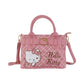 [Authantic] Miniso land Sanrio Hello Kitty Bag Mirror Plushy Pillow Hair Clip Retro Plaid Series