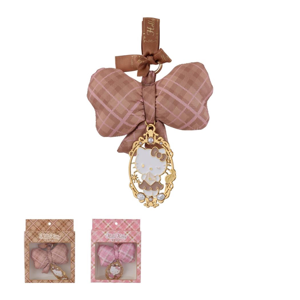 [Authantic] Miniso land Sanrio Hello Kitty Bag Mirror Plushy Pillow Hair Clip Retro Plaid Series