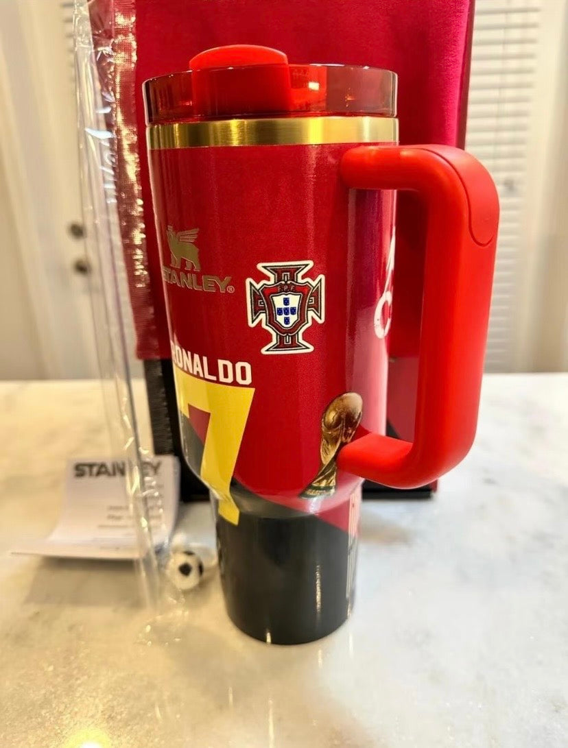 Ronaldo Lionel Messi Football Inspired Stanley Tumbler Cup includes Gift Box