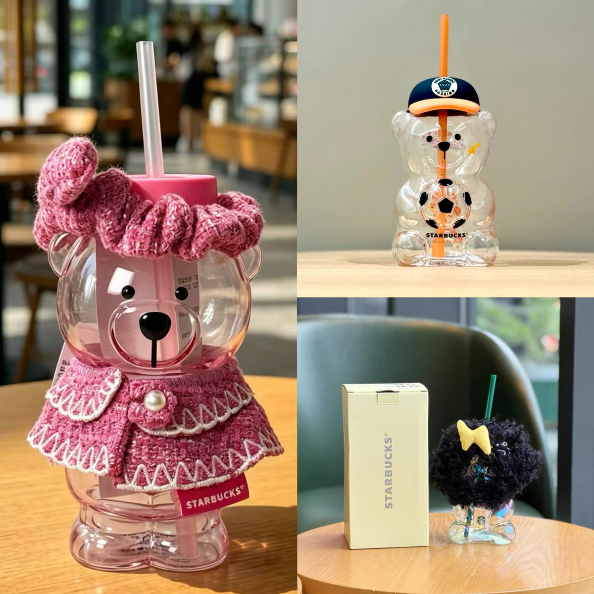 BUY ONE GET ONE FREE Authentic Starbucks Glass Bear Cup [leave note of the two cups you want from the image ]