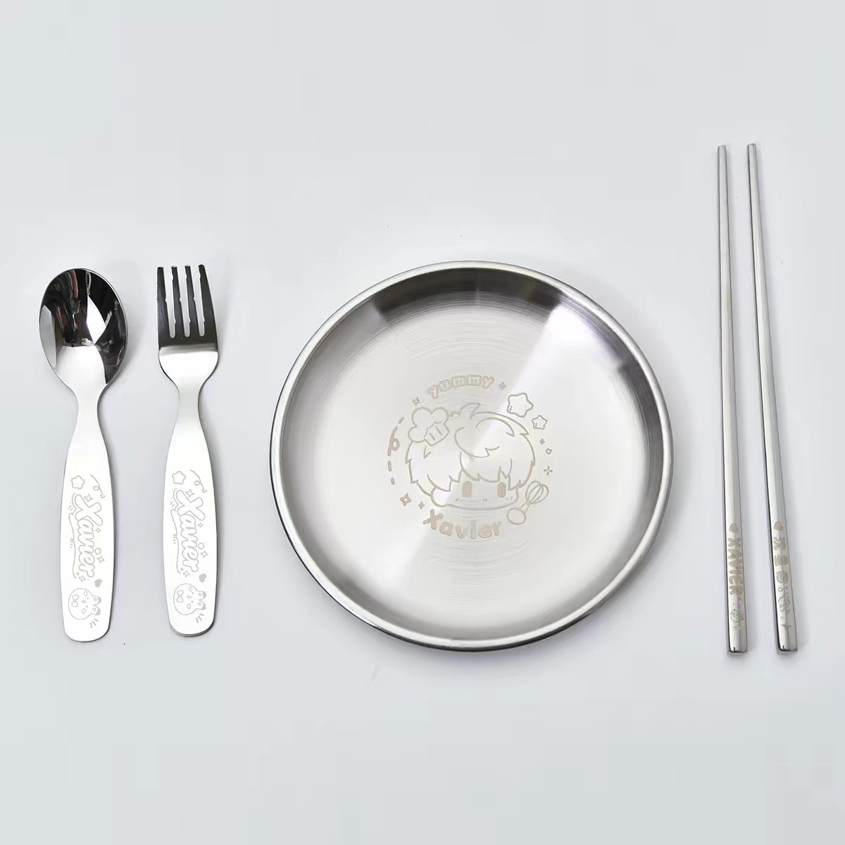 Love and Deepspace Plates Metal Dinnerware